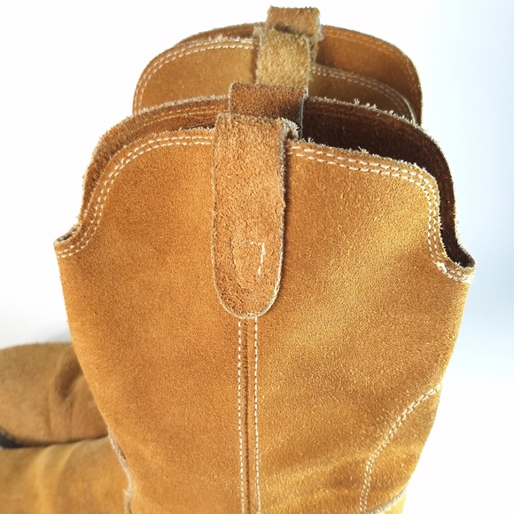 Honchos Vintage Tan Suede Leather Boots Men's Size 8.5 Soft Boots Oil Resistant - Picture 6 of 13